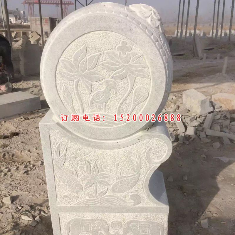 空白大理石门墩石雕 门口抱鼓石 (6)