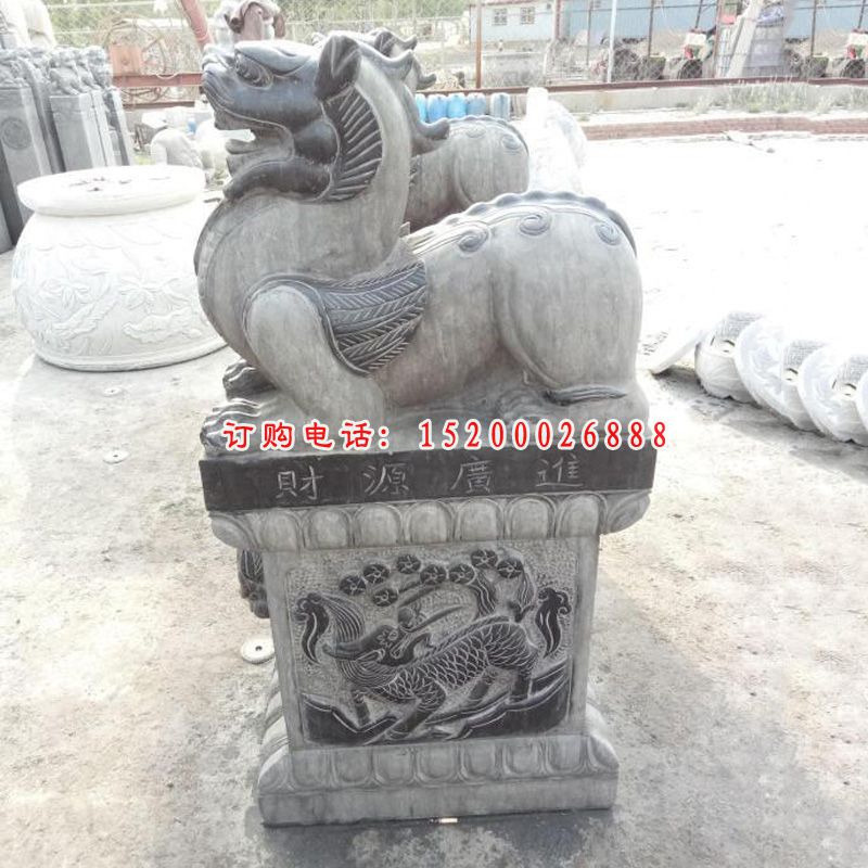 青石貔貅抱鼓 石雕庭院抱鼓