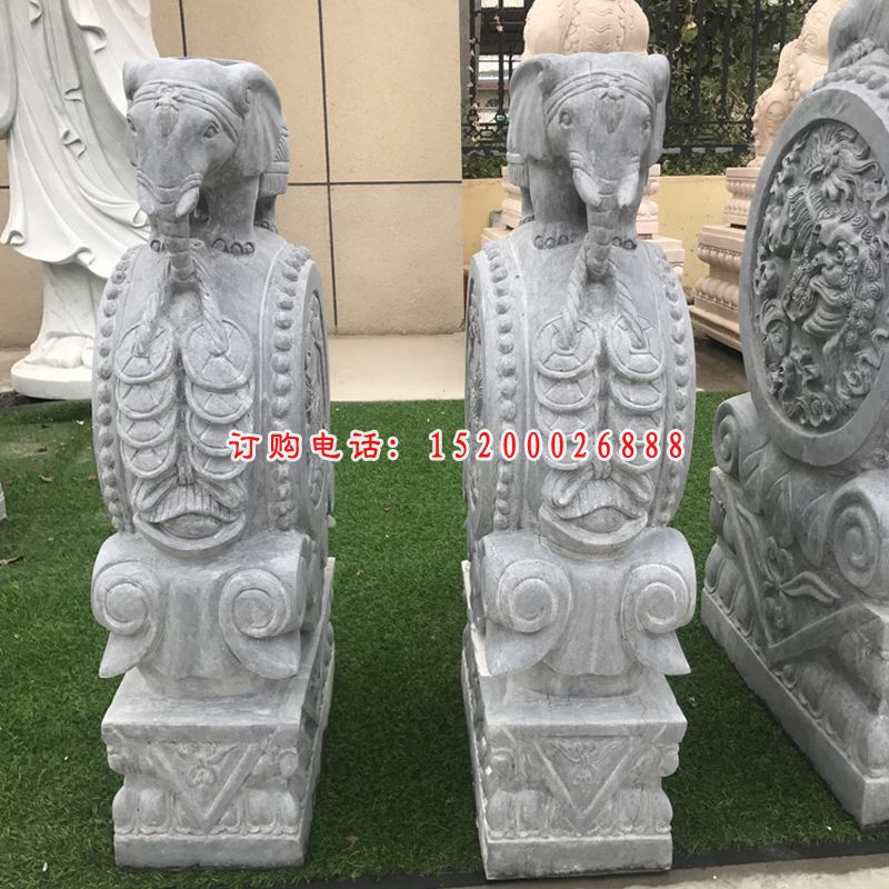 青石狮子抱鼓   石雕庭院门口雕塑 (6)