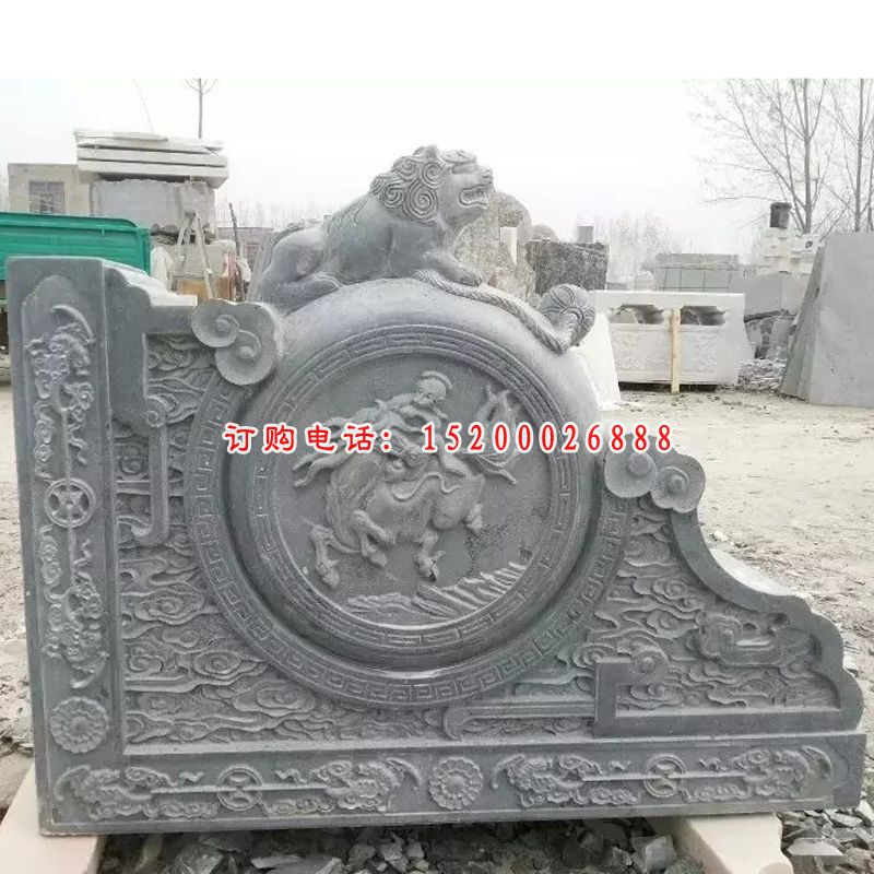 石抱鼓，大理石门墩 (1)