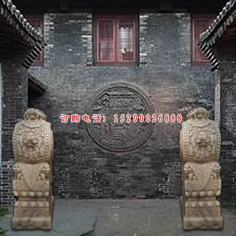 石雕貔貅门墩   大理石庭院门口摆件
