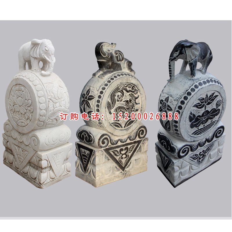 小象抱鼓石，镇宅石门墩