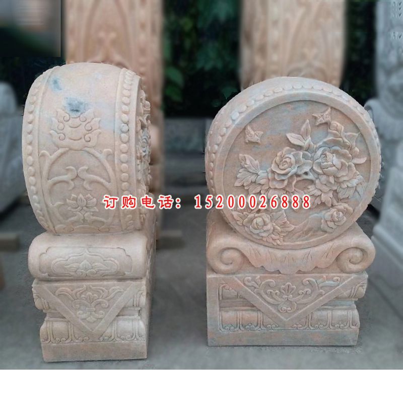 仿古门墩石雕,石雕牛抱鼓石 (8)