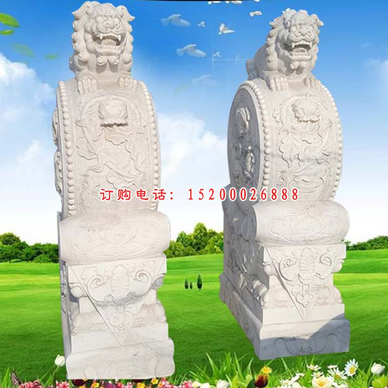 仿古抱鼓石雕塑 门墩石雕 (4)