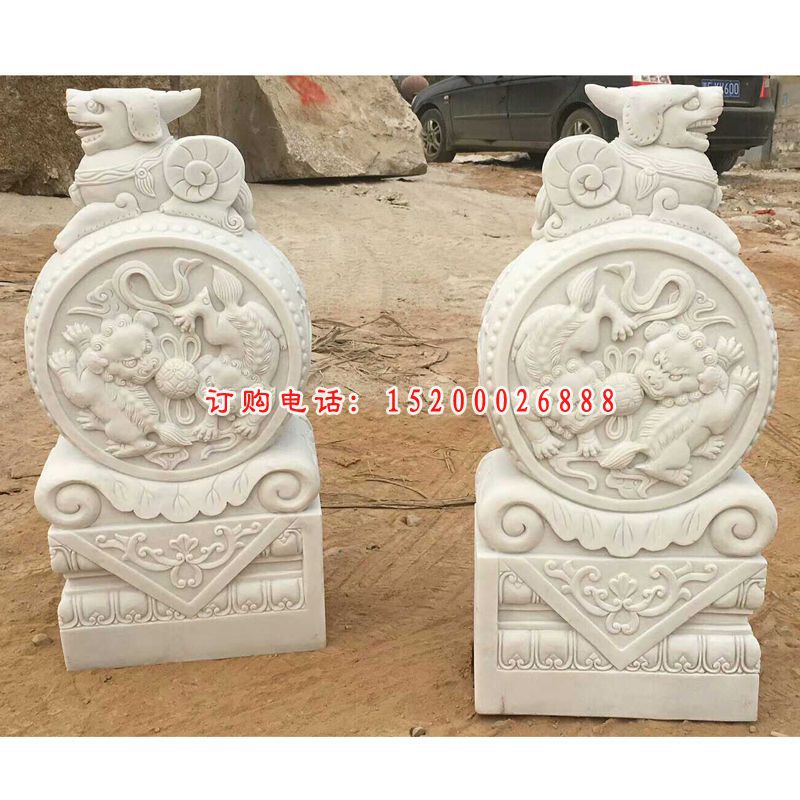 仿古抱鼓石雕塑 门墩石雕 (6)