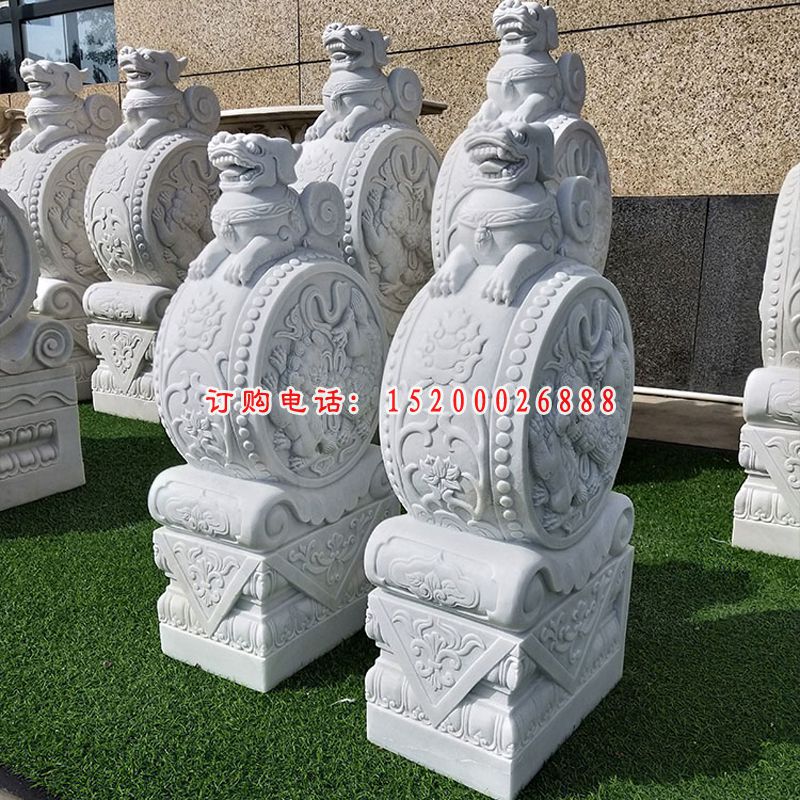 仿古门墩石雕 门口抱鼓石 (1)