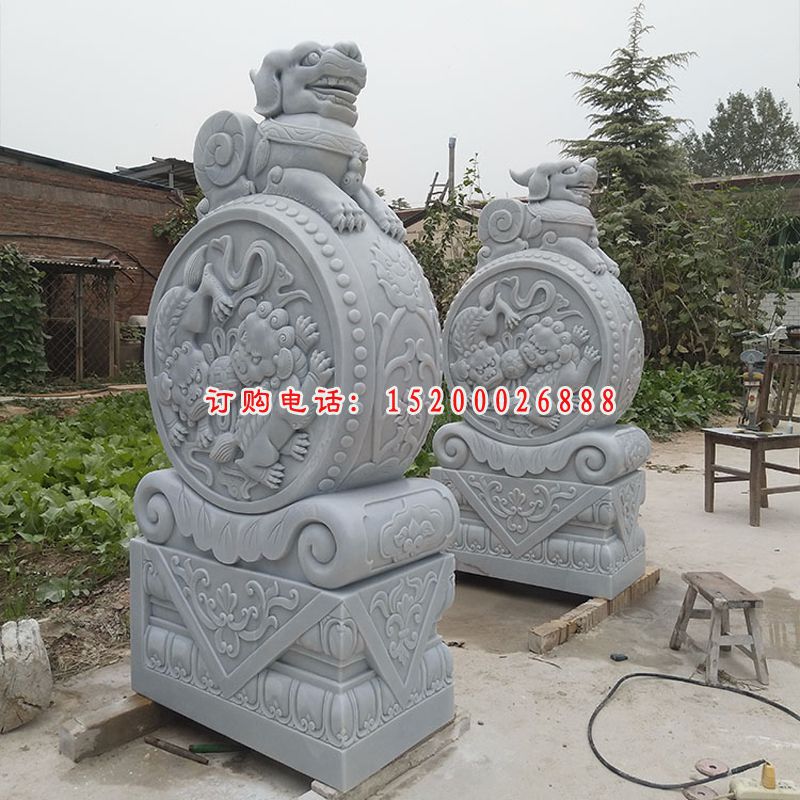 汉白玉 抱鼓石