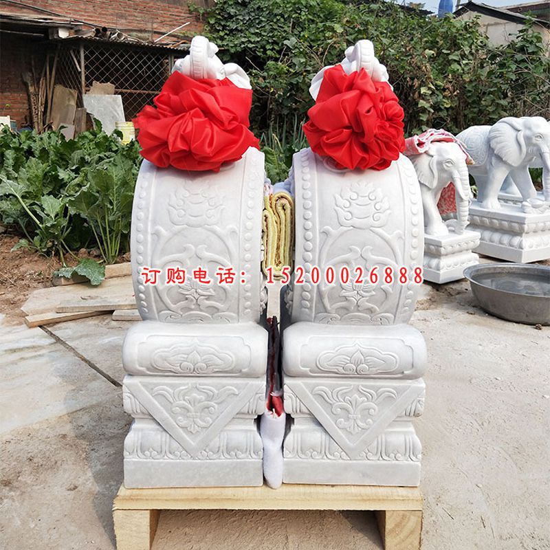 汉白玉 酒店招财门墩雕塑