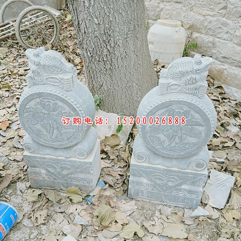 汉白玉抱鼓石 门墩石雕 (7)