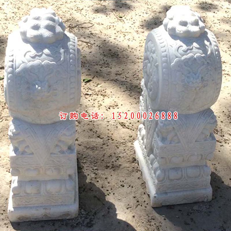 汉白玉抱鼓石门口门墩石雕