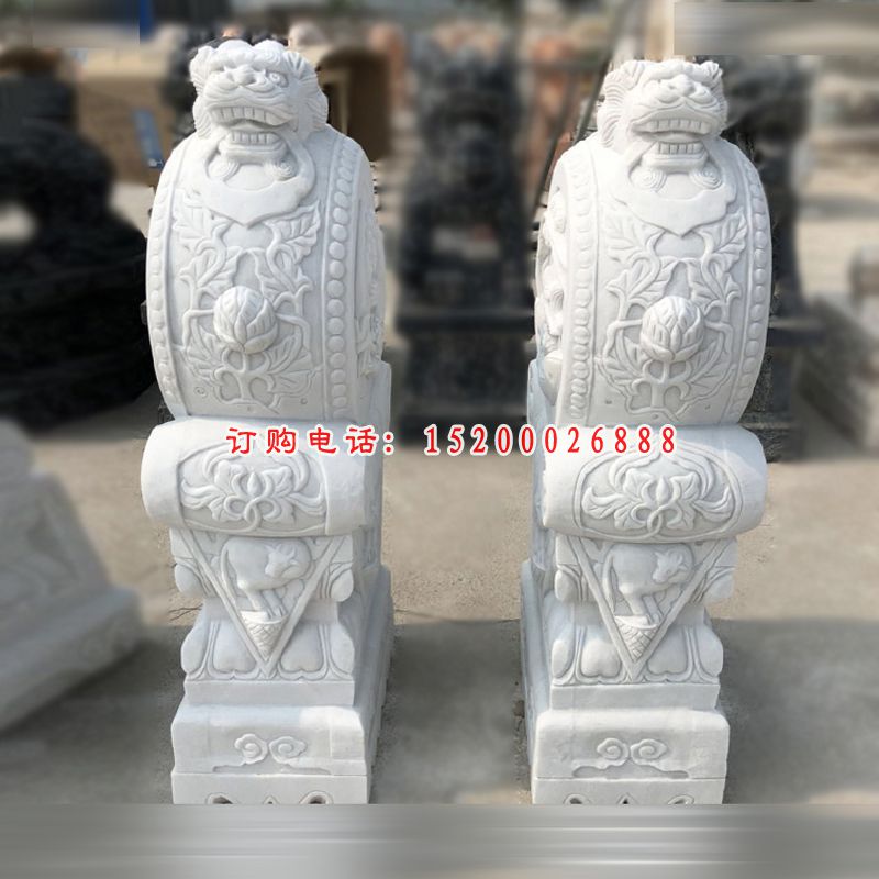 汉白玉抱石鼓   石雕门墩雕塑 (3)