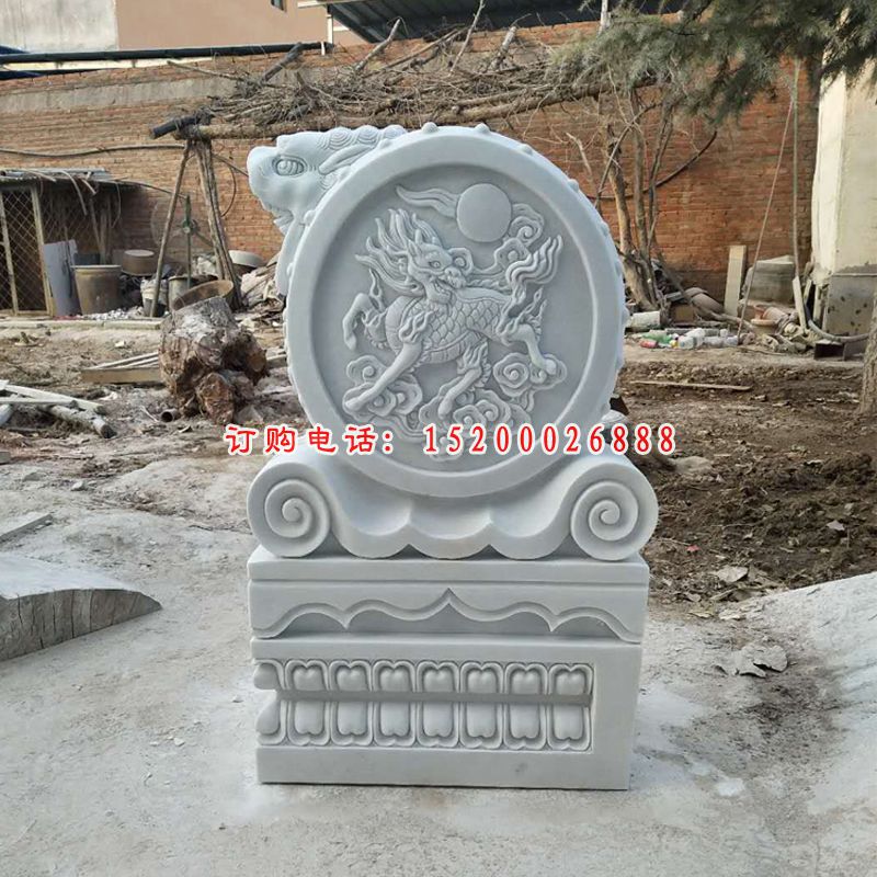 汉白玉古代神兽门墩 门口抱鼓石