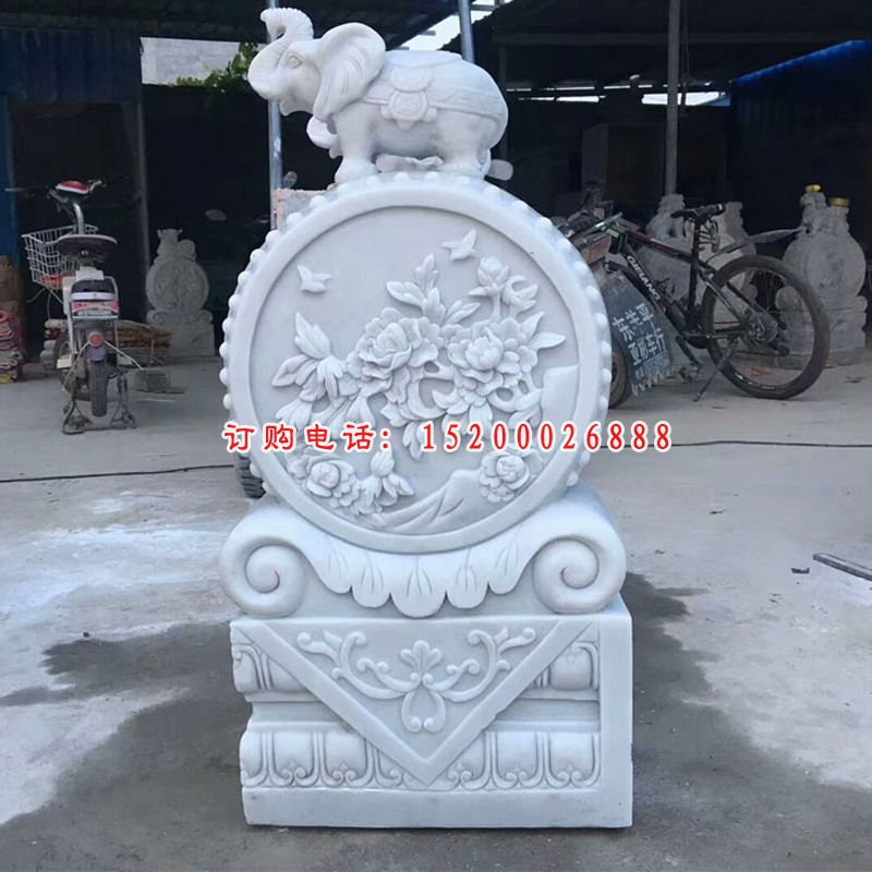 汉白玉鲤鱼条龙鱼    石雕景观摆件 (3)