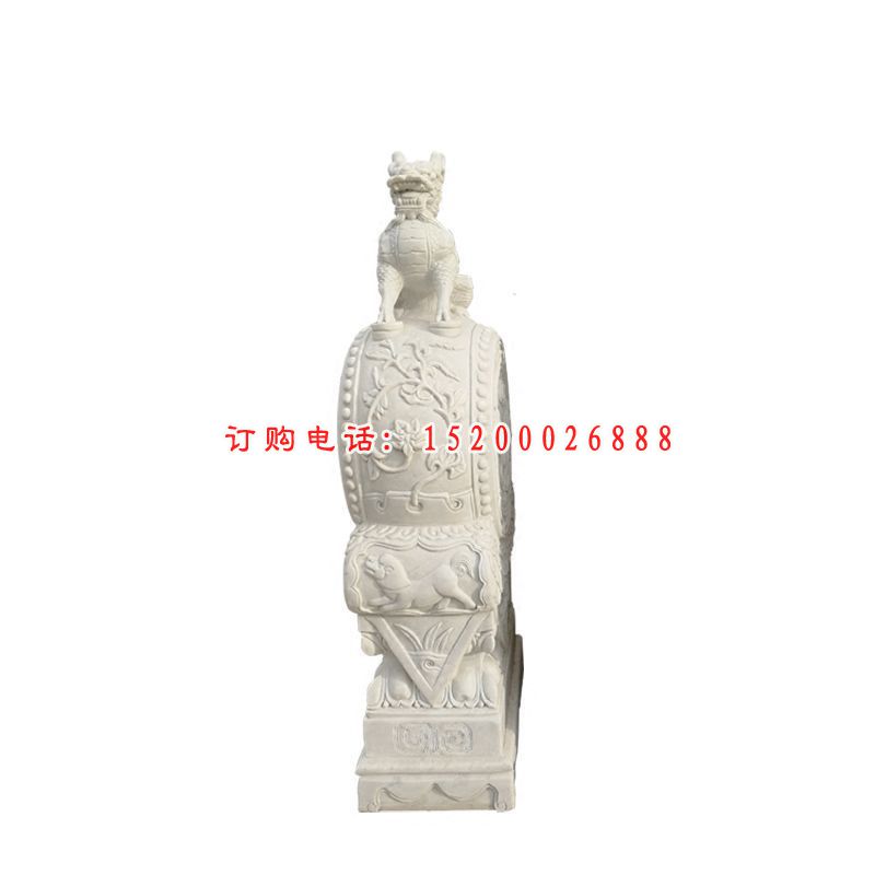 汉白玉莲花抱鼓   石雕庭院抱鼓雕塑 (1)