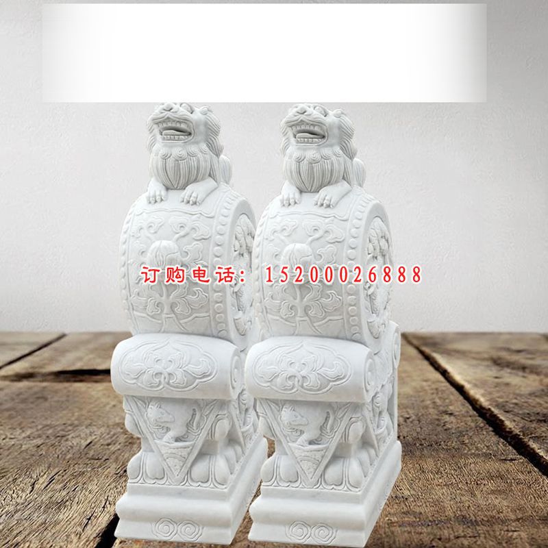 汉白玉莲花抱鼓   石雕庭院抱鼓雕塑 (3)