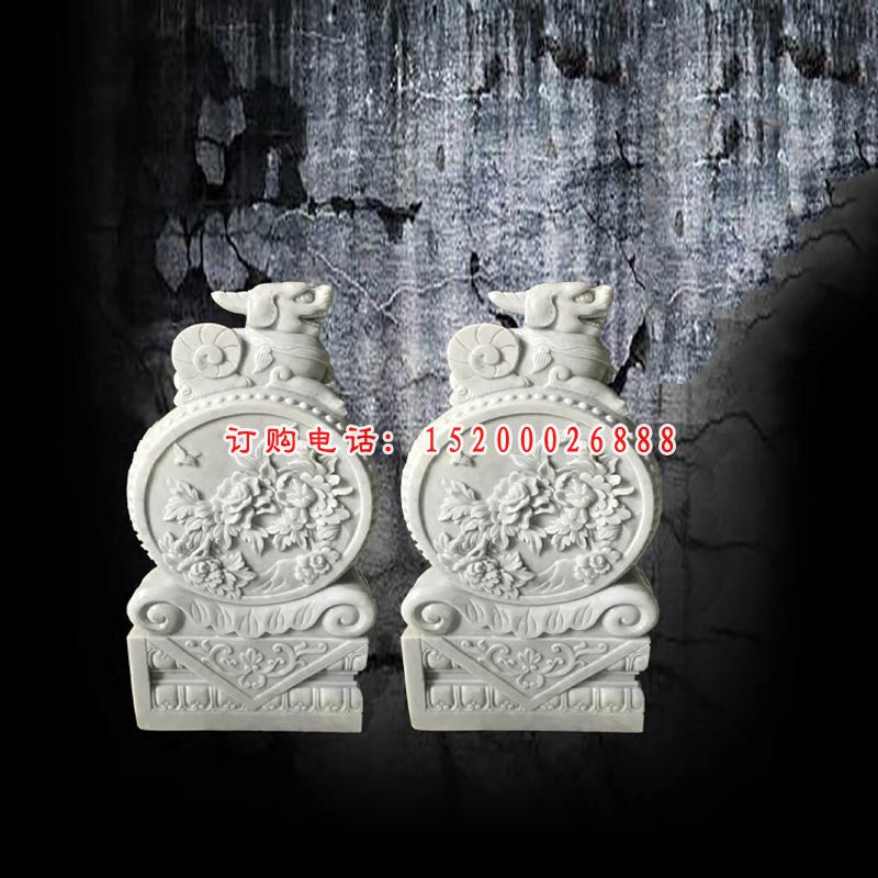 汉白玉莲花抱鼓   石雕庭院抱鼓雕塑 (8)