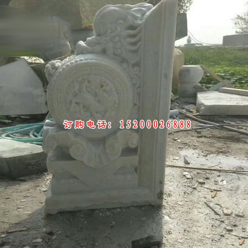 汉白玉门墩  石雕庭院景观雕塑