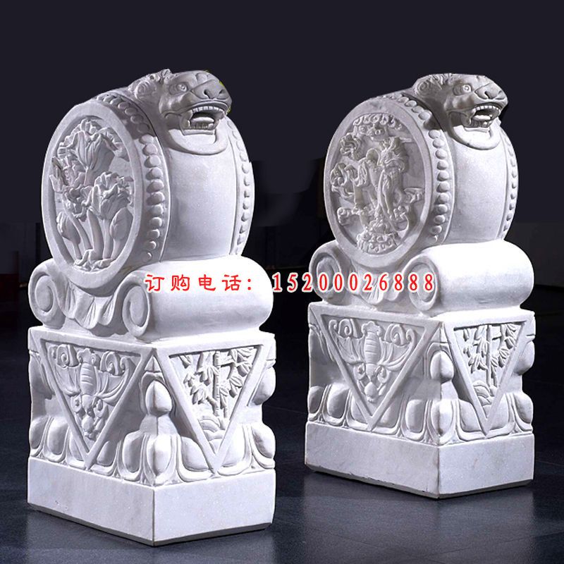 汉白玉门墩，酒店门口石雕