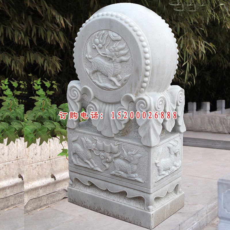 汉白玉辟邪抱鼓石 (2)