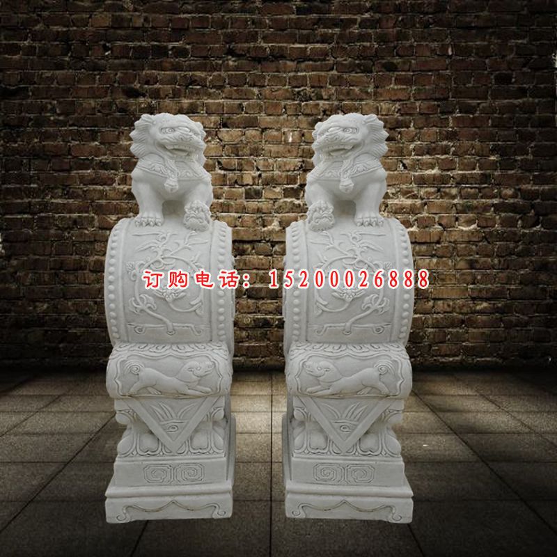汉白玉狮子  石雕抱鼓石雕塑