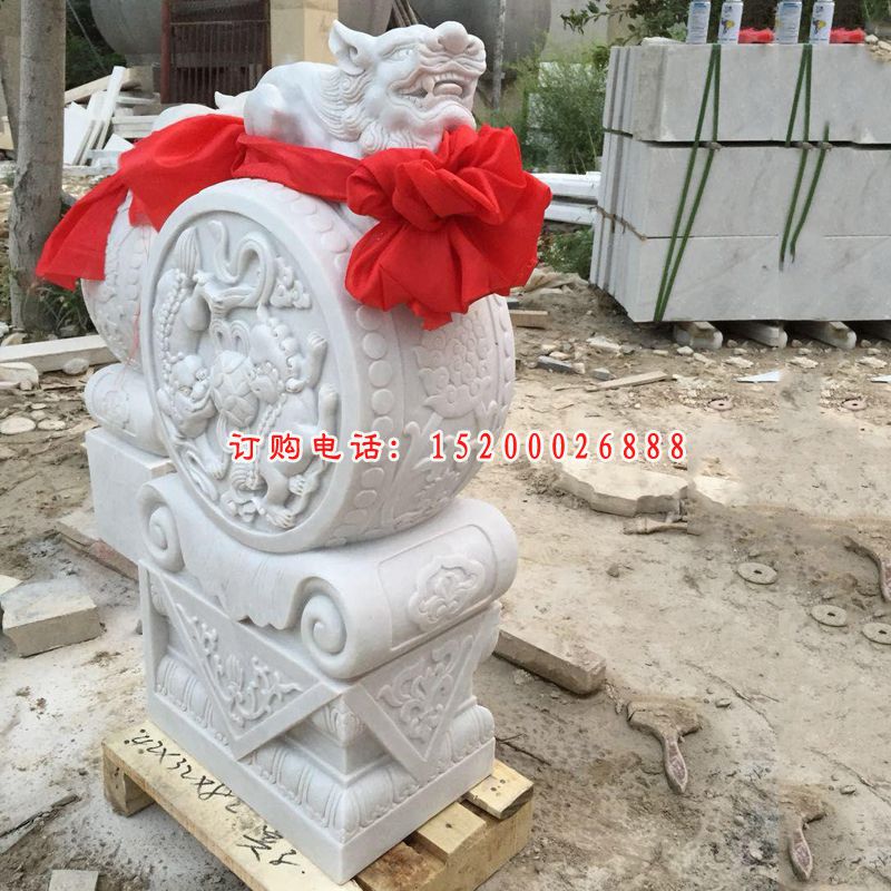 汉白玉狮子  石雕庭院门墩雕塑