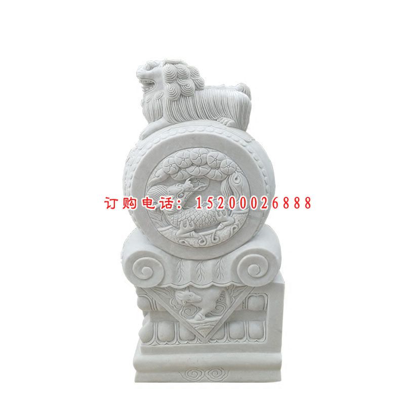 汉白玉狮子抱鼓  石雕庭院抱鼓石