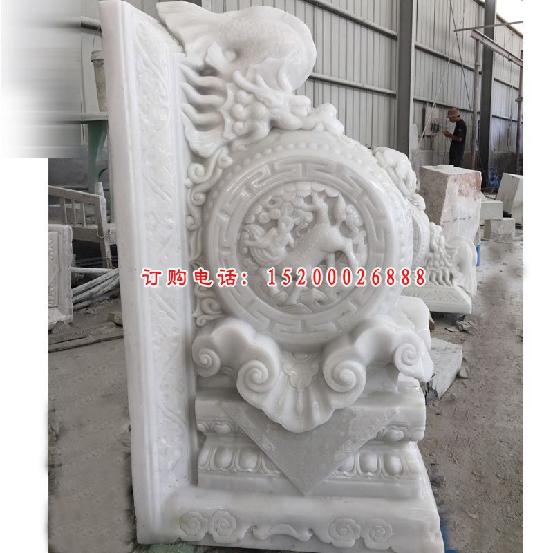 汉白玉狮子抱鼓  石雕门口雕塑