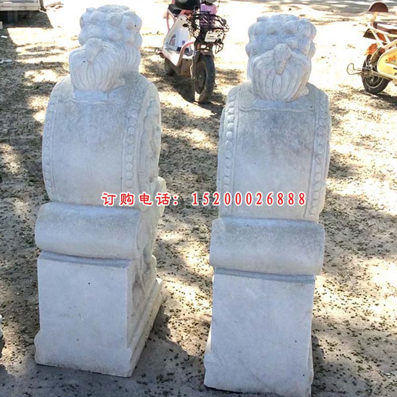 汉白玉狮子门墩石雕 石雕牛抱鼓石3 (2)