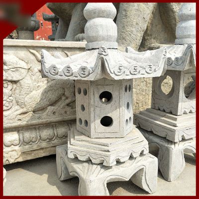 大理石小型宫灯  石雕庭院景观雕塑