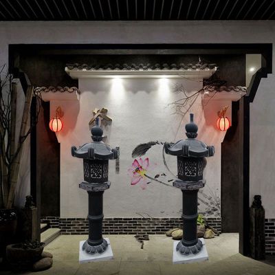 仿古石灯雕塑，酒店景观摆件