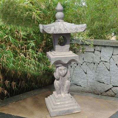 猴子石灯雕塑，园林景观石雕