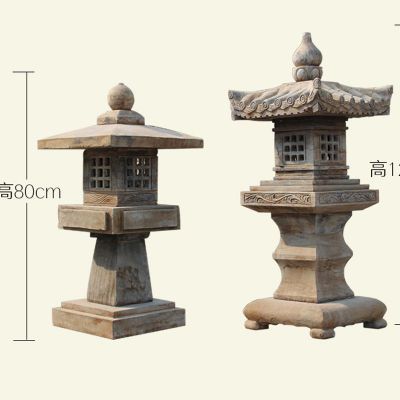 镂空灯窗，寺庙景观石灯