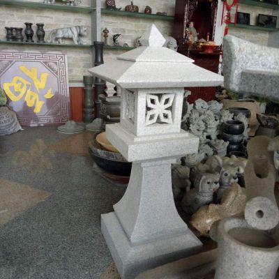 镂空菱形石灯 大理石别墅石灯 