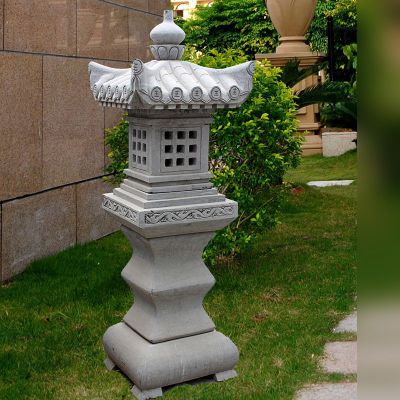 镂空石灯，园林景观石雕 