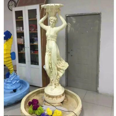 喷水盆石灯，西方人物石水盆