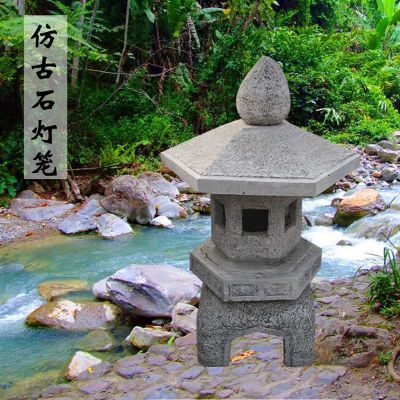 青石仿古宫灯   石雕庭院景观雕塑 