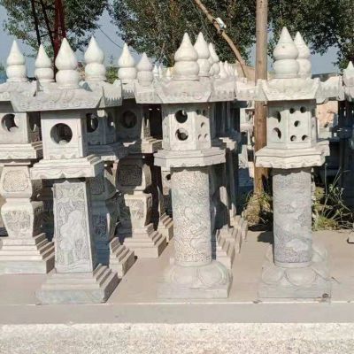 青石宫灯   石雕小区景观雕塑 