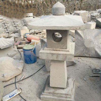 青石宫灯雕塑 公园石雕灯 