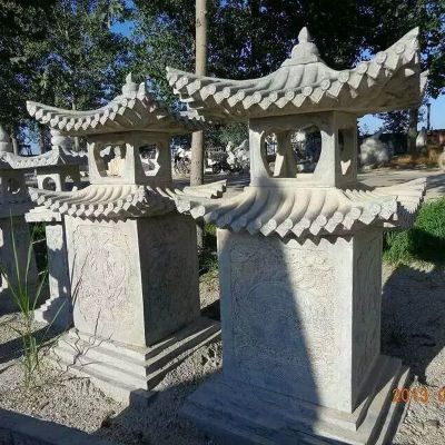 石灯，大理石石灯雕塑
