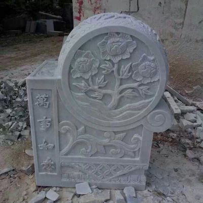 万事如意抱鼓石雕，青石抱鼓雕塑