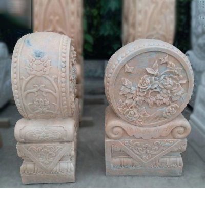 仿古门墩石雕,石雕牛抱鼓石
