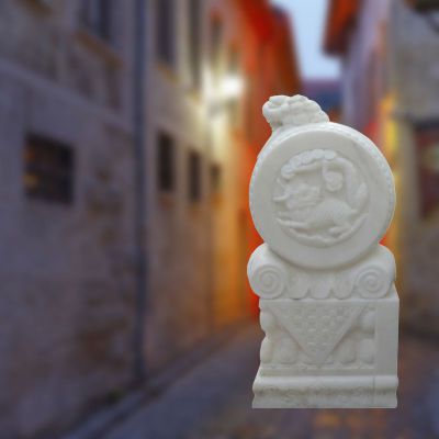 公园景观石雕，汉白玉石门墩雕塑