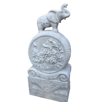 汉白玉抱鼓石 门墩石雕 