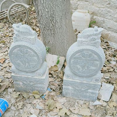 汉白玉抱鼓石 门墩石雕 