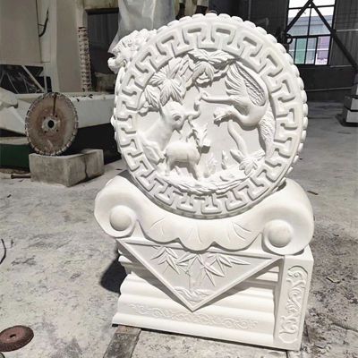 汉白玉抱鼓石 门墩石雕 