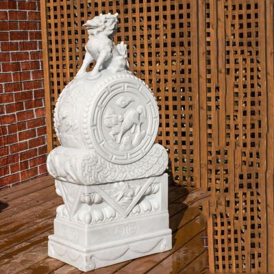 汉白玉抱鼓石，酒店景观石雕