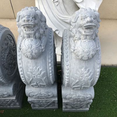 汉白玉抱鼓石门口门墩石雕 