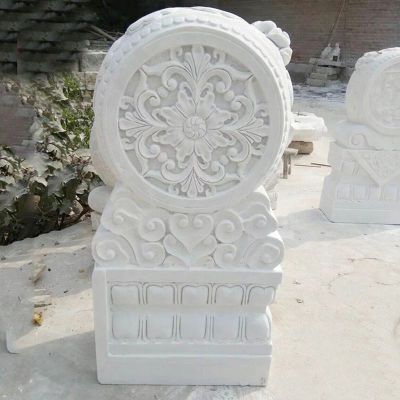 汉白玉花纹抱鼓   石雕公园抱鼓石