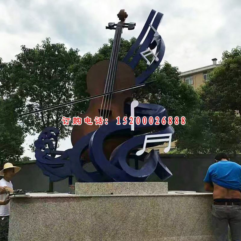 不锈钢抚琴   广场景观雕塑