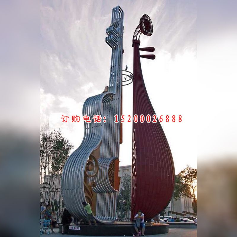 不锈钢小提琴雕塑，广场不锈钢雕塑 (1)